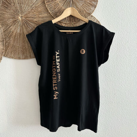 T-Shirt mit Spruch - Schwarz